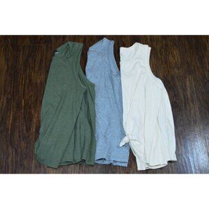 Women’s Time & Tru Tank Top Size XL Lot of 3 Green Gray Off White Tshirt Summer